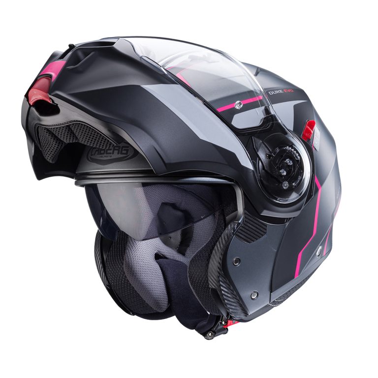 Duke-Evo-Move-Matt-Gun-Metal-Black-Fuchsia-3-4-open-768x768
